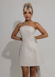 Sparkle Energy Bow Mini Dress Champagne
