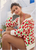 Cherry Print Cardigan Wild Cherries All Over