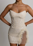 Under the Spotlight Mini Dress Pearl