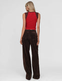 CAMELLIA PANT CHOCOLATE SUEDE
