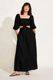 Cierra Cut Out Dress Black EcoLinen
