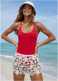 Star Lace Cover Up Shorts White