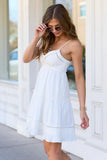 Just A Theory White Tiered Mini Dress