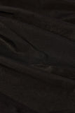 Metallic Ruched Cut Out Flared Jumpsuit in Black