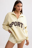 Quarter Zip Sweatshirt in Bone