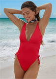 Anchor Adjustable Swimsuit Red