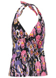 Sicily Halter Tankini Top Desert Ikat Black