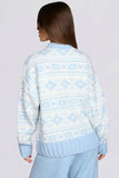 Jacquard Knit Oversized Jumper in Powder Blue
