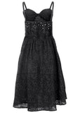 Paisley Eyelet Dress Jet Black