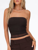 HARRIETT TUBE TOP BROWN CHOCOLATE