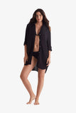 Laguna Fray Shirt Black Bliss Gauze
