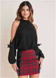 Cold Shoulder Bow Sweater Jet Black