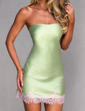 MILYANA MINI DRESS PISTACHIO