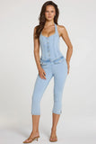 Denim Capri Jumpsuit in Light Denim