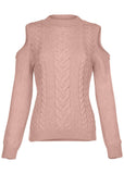 Cable Cold Shoulder Sweater Evening Sand