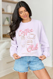 Coffee Club Purple Graphic Sweatshirt