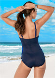 Slimming Draped One Piece Ocean Ombre