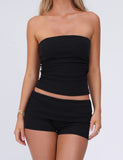 KARINA RIB SHORT BLACK