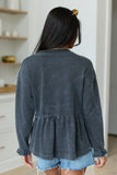Smokey Grey Tiered Long Sleeve Top