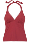 Laser Cut Tankini Top Maroon