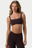 Soft Active Seam Detail Sports Bra in Espresso