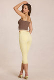 Mid Rise Capri Jeans in Lemon Yellow