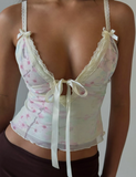 LONIE TOP NEUTRAL FLORAL WASHED CHERRY BLOSSOM