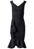 Ruffle Detail Dress Black