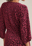 Metallic Leopard Mini Dress Black Pink