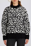 Jacquard Knit Oversized Jumper in Black