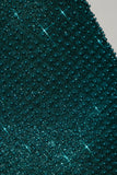 Embellished Sweetheart Neck Midi Dress in Teal Green