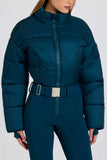 Waterproof Padded Belted Ski Suit in Teal