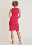 Ruched Side High Low Dress Persian Red