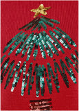 Sequin Tree Sweater Haute Red