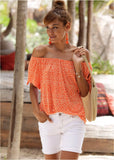 Off The Shoulder Blouse Orange Multi