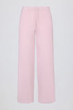 Knit Mid Rise Wide Leg Joggers in Soft Pink
