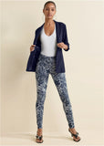 Paisley Print Skinny Jeans Blue Multi
