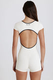 Soft Active Open Back Unitard in Coconut