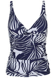 Paros Underwire Tankini Top Contrast Bold Leaves