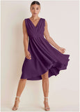 Ruffle High Low Dress Purple