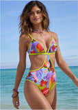 Cutout One Piece Strawberry Floral