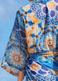 Sheer Caftan Cover Up Blue Multi