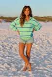 Sunday Stripe Club Green And Blue Quarter Zip