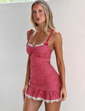 EMMALINE MINI DRESS RED GINGHAM