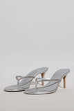 Heeled Sandal in Silver