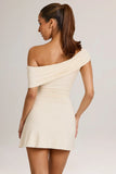 Modal Asymmetric A Line Mini Dress in Ivory