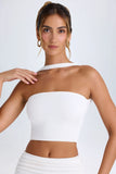 Choker Detail Bandeau Top in White