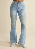 Laser Flare Leg Jeans Light Wash
