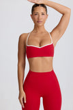 Soft Active Sweetheart Neck Sports Bra in Hot Red