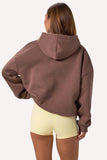 Embroidered Oversized Hoodie in Cocoa